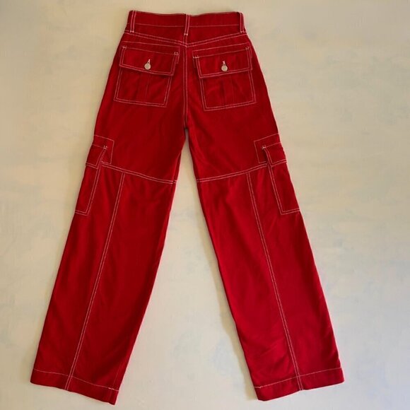 Revice Red Cargo Pants Size 24 - Picture 5 of 8